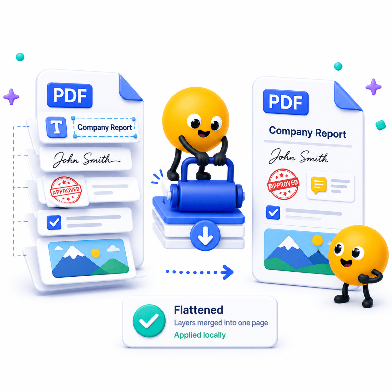 Flatten PDF Illustration